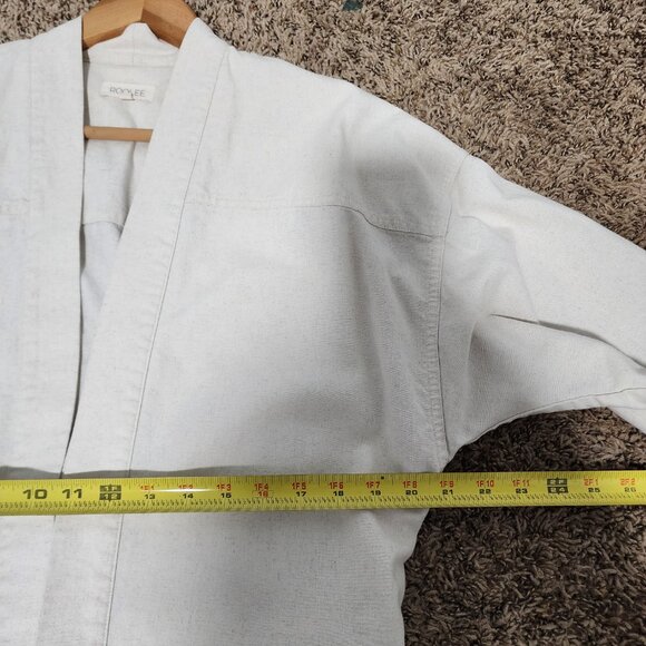 Roolee Kimono Cardigan Size Small Linen Blend Cream Minimalist Effortless - Picture 5 of 6